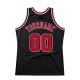 Men's Custom Black Red-White Authentic Throwback Basketball Jersey