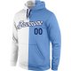 Men's Custom Stitched White Light Blue-Navy Split Fashion Sports Pullover Sweatshirt Hoodie