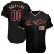 Men's Custom Black Crimson-Khaki Authentic Baseball Jersey