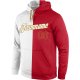 Men's Custom Stitched White Red-Old Gold Split Fashion Sports Pullover Sweatshirt Hoodie