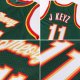 Men's Custom Hunter Green White-Red Authentic Throwback Basketball Jersey