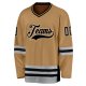 Men's Custom Old Gold Black-Gray Hockey Jersey