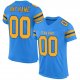 Men's Custom Powder Blue Gold-Navy Mesh Authentic Football Jersey