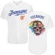 Men's Custom White Royal-Orange Authentic Skull Fashion Baseball Jersey