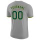 Men's Custom Gray Green-Gold Performance T-Shirt