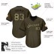 Men's Custom Olive Camo-Black Authentic Salute To Service Throwback Rib-Knit Baseball Jersey Shirt