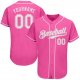 Men's Custom Pink White Authentic Baseball Jersey