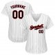 Men's Custom White Black Pinstripe Black-Red Authentic Baseball Jersey