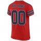 Men's Custom Scarlet Navy-Light Gray Mesh Authentic Football Jersey