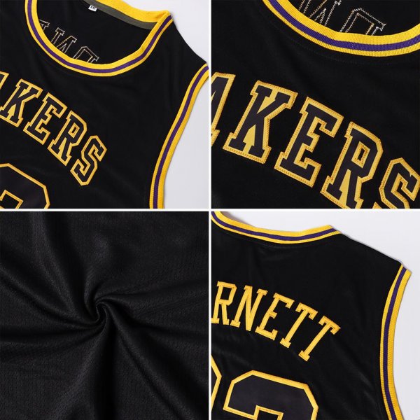 Men's Custom Black Old Gold-White Authentic Throwback Basketball Jersey