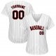 Men's Custom White Black Pinstripe Black-Red Authentic Baseball Jersey