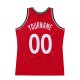 Men's Custom Red White-Black Authentic Throwback Basketball Jersey