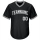 Men's Custom Black White-Gray Authentic Throwback Rib-Knit Baseball Jersey Shirt