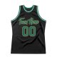 Men's Custom Black Kelly Green-Old Gold Authentic Throwback Basketball Jersey