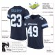 Men's Custom Navy White-Light Blue Mesh Authentic Football Jersey