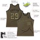 Men's Custom Olive Camo-Black Authentic Throwback Basketball Jersey