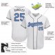 Men's Custom White Light Blue-Dark Gray Authentic Father's Day Baseball Jersey