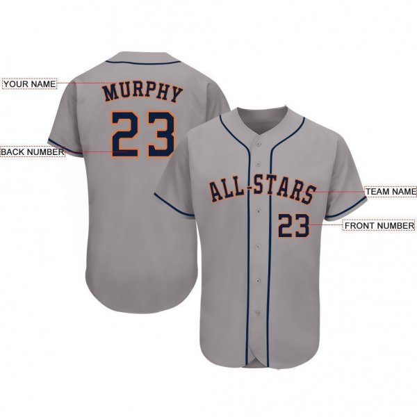 Men's Custom Gray Navy-Orange Baseball Jersey