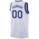 Men's Custom White Royal-Red Round Neck Rib-Knit Basketball Jersey