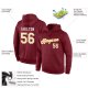 Men's Custom Stitched Burgundy White-Gold Sports Pullover Sweatshirt Hoodie