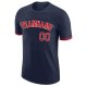 Men's Custom Navy Red-White Performance T-Shirt