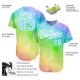 Men's Custom Rainbow Tie Dye Light Blue-White 3D Authentic Baseball Jersey