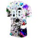 Men's Custom Splashes Graffiti Pattern White-Light Blue 3D Performance T-Shirt