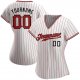 Men's Custom White Red Pinstripe Red-Black Authentic Baseball Jersey