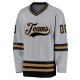 Men's Custom Gray Black-Old Gold Hockey Jersey