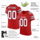 Men's Custom Scarlet White-Black Mesh Authentic Football Jersey