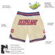 Men's Custom Cream Orange-Royal Authentic Throwback Basketball Shorts