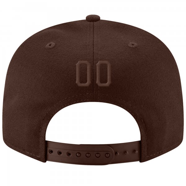 Custom Brown Brown-Gold Stitched Adjustable Snapback Hat