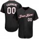 Men's Custom Black White-Crimson Authentic Baseball Jersey