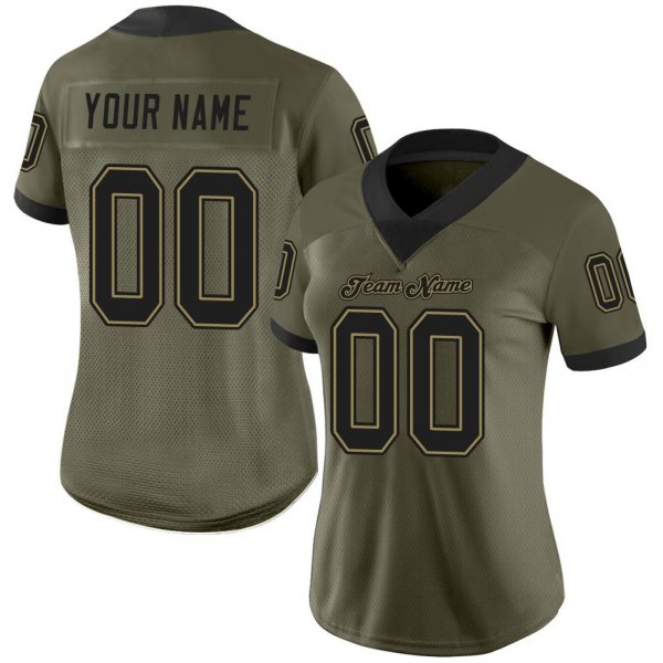 Men's Custom Olive Black-Old Gold Mesh Football Jersey