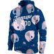 Men's Custom Stitched Graffiti Pattern White-Navy 3D "Elephant" Sports Pullover Sweatshirt Hoodie