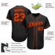 Men's Custom Black Orange Authentic Baseball Jersey