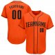 Men's Custom Orange Black Authentic Baseball Jersey